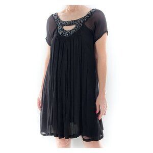 ANTIK BATIK Fair Mc Dress Beaded Sequined Chiffon Black